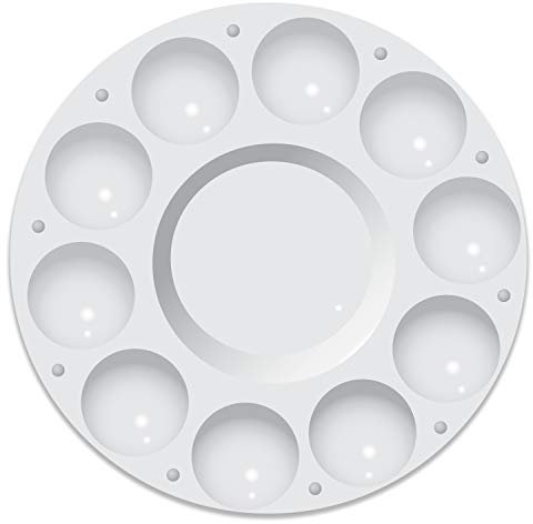 Runde Künstler-Mischpalette aus weißem Kunststoff (1 x runde