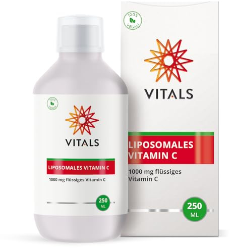 Vitals - Liposomales Vitamin C, 1000mg, Flüssiges Vitamin C, 250ml. Unterstützt das Immunsystem. 100% Vegan. Ohne Synthetische Duft-, Farb- und Aromastoffe.
