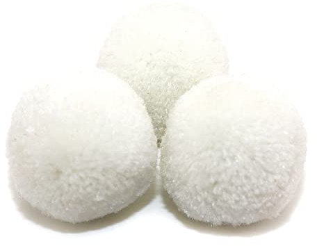 Duories Pompons zum Basteln,30 Stück 40mm Bunte Bommeln Bälle,Pom Poms für Kunsthandwerk,Pompons Bälle für Ostern,Weihnachten,Bunte Pompons für DIY Basteln Tischdekoration Geburtstagsdeko,Weiß