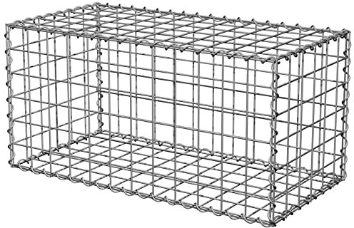 Suregreen Gabion Baskets Cages Galvanised Wire Mesh | 10 Gauge Wire | Multiple Sizes | 75mm x 75mm Holes (1.5m x 525mm x 525mm)