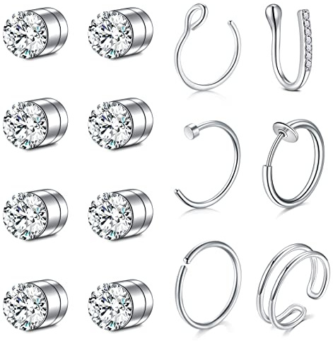 Crdifu Fake Nasenring Faux Septum Nose Nase Ring Magnetisch Stecker Kein Piercing Nasenpiercing Magnet