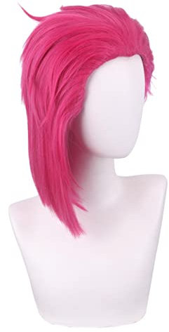 Anime Role Play For Arcane Vi Cosplay Wig Pink Short Synthetic Hair Heat Resistant Halloween Party Wigs