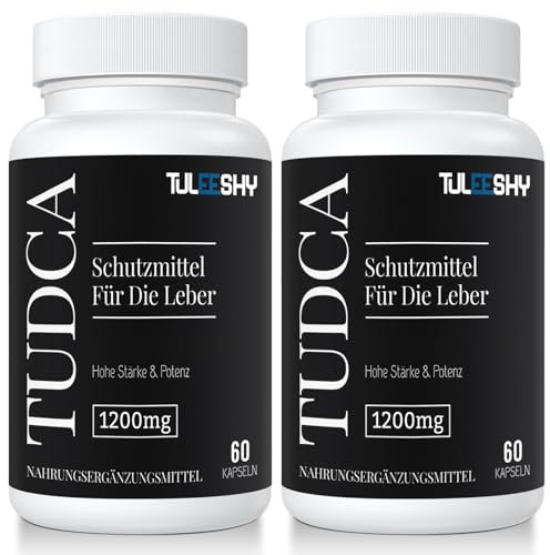 TUDCA Kapseln - Hochdosiertes Tauroursodesoxycholsäure-Ergänzungsmittel | 1200 mg pro Portion, 120 Kapseln | Glutenfrei, ohne Gentechnik