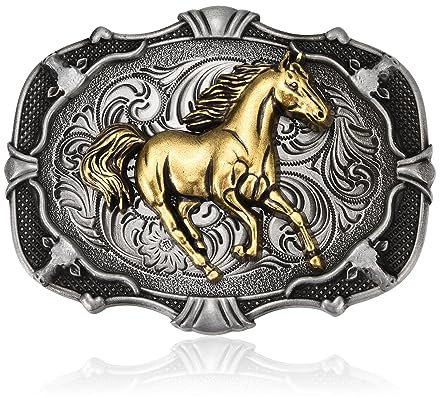 BBOTEN Western Texas Gürtelschnalle für Herren und Damen, Rodeo Patriotische Gürtelschnalle, Indianer Cowboy Gürtelschnallen, GRAU, Small