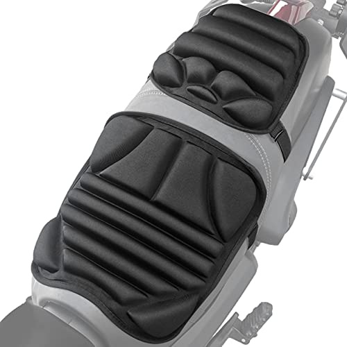 Sysdisen - Asiento para moto 3D, asiento neumático, asiento de gel para moto, 2 piezas, cojín de refrigeración y asiento transpirable, universal, absorbente de golpes, para carretera de montaña