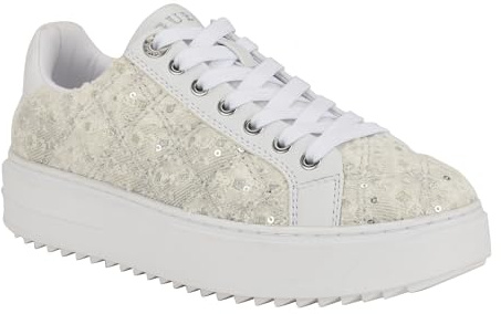 GUESS Damen Denesa Sneaker, Elfenbein/Weiß 154, 37.5 EU