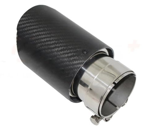 Auto Endrohre Silberne Edelstahl-Schalldämpfer-Dekorationen Universal-Auto-Carbonfaser-Matt-Auspuffanlage-Schalldämpfer-Rohrspitze Gerade Auto Auspuff Endrohr (Farbe : 54MM-101MM)