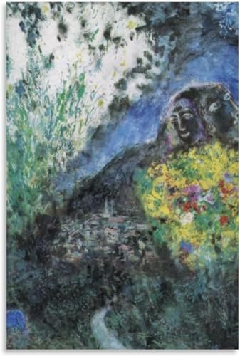 LVTFCO Affiche Marc Chagall《Près de Saint Jeannet》Tableau sur toile Marc Chagall Wall Art Marc Chagall imprime pour la maison Wall Decor Art Photo 50x70cm Sans cadre