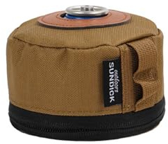 BBTISG Gas Canister Cover, Outdoor Camping Fuel Canister Flat Gas Cylinder Tank Protector Cover Fuel Canister Flat Gas Cylinder Tank Protector Cover Bag (Khaki, S)