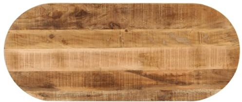 vidaXL Tablero de Mesa Ovalado Madera Maciza Mango Rugosa 120x50x3,8cm