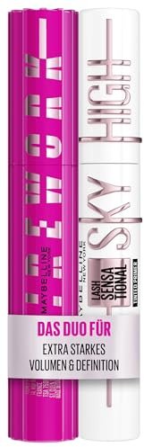 Bundle of Maybelline New York Schwarze Lash Sensational Firework Mascara, Very Black, 10 ml + Maybelline New York Sky High Primer für Wimperntusche, Lash Sensational, Schwarz, 1 x 7,7 ml