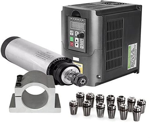 Kits de moteurs de broche CNC 0. 8kw cnc Kit de moteur à broche refroidi au refroidissement de l'air de routeur 1. 5kw 220 Onduleur 65mm pince 13pcs Er11 Collet Pour fraiseuse de gravure de routeur CN