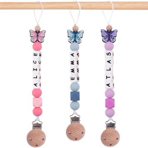 Personalized Pacifier Clip - Custom Pacifier Chain - Newborn Gift Soother Holder