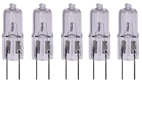 UGEFKMQ 5PCS G4 6V 30W Halogen Leuchtmittel 2 Pin Klare Kapsel Lampe Dimmbar Warmweiß für Instrument Lampen Mikroskop Lampen