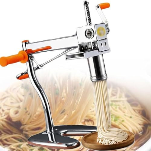 JODAIS Macchina per Pasta Manuale, Pressa per tagliatelle a Pressione Manuale da Cucina, Pressa per Pasta, Pressa per tagliatelle Manuale in Acciaio Inossidabile Macchina per Pasta con 10 stampi