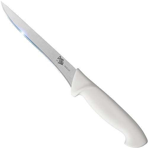 dimoedge 6-inch Professional Boning Knife, Super Sharp Stainless Steel Fish Knife, Deboning Fish and Meat, White Handle