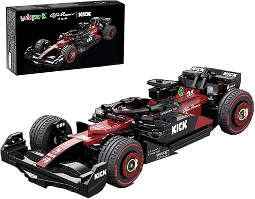 Technik Sportwagen Bausteine Set für Alfa Romeo F1 Team ORLEN C42 2022, 283 Klemmbausteine Auto Bausatz Supersportwagen Modellbausatz, MOC Car Rennwagen Modellauto Spielzeug Erwachsene Kinder