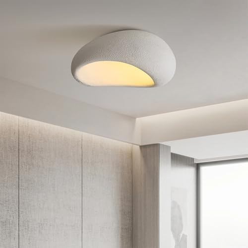 HEYUN Wabi-sabi Deckenlampe Moderne E27 Polyethylen-Lampenschirm Harz Deckenleuchte Kreative Lampe Decke Für Schlafzimmer Esszimmer Wohnzimmer Flur Innenbeleuchtung(A,50)