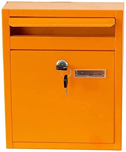 Boîte aux lettres avec serrure de sécurité étanche pour lettres et colis - Jaune - 32 x 8 x 24 cm