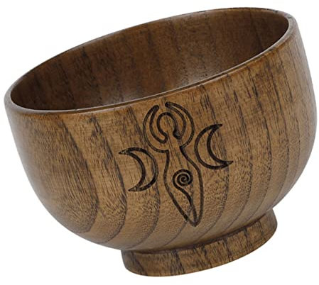 Alipis Cuenco de Madera Decorativo Uso Prolongado para Ofrendas Religiosas y Estilo Único sin Rebabas Diseño Redondo para Ocasiones, Regalos y Ambientes
