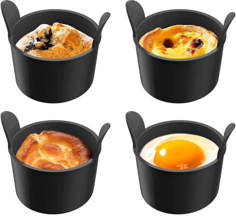Olla de huevos de silicona, huevera de silicona, coctelera antiadherente 4 uds. | Olla para escalfar huevos, cajas para gofres P