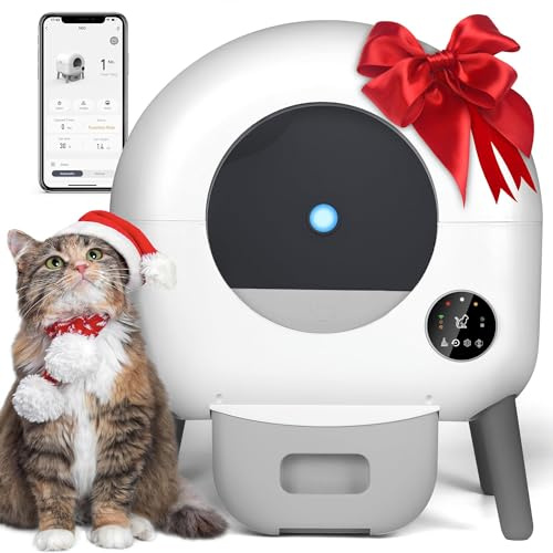 Self-Cleaning Cat Litter Tray, Self-Cleaning Extra 76L, App Control, Anti-Pinch, Removable Sand Control Box, Automatic Cat Litter Tray for Multiple Cats