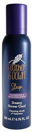 Feather & Down Magnesium and Passionflower Dreamy Shower Cloud (200ml) - Foaming Shower Mousse Infused with Magnesium and Passionflower, Calms Anxiety & Stress, Relaxation Aromatherapy