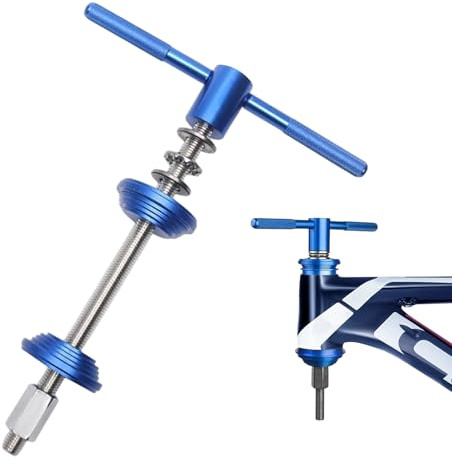 Zyluniy Casque de Vélo Support de Pédalier, Outil d'installation de Casque de vélo, extracteur de Cuvette de Fourche, Outil de Montage/démontage pour Jeu de Direction et boîtier de pédalier - Bleu