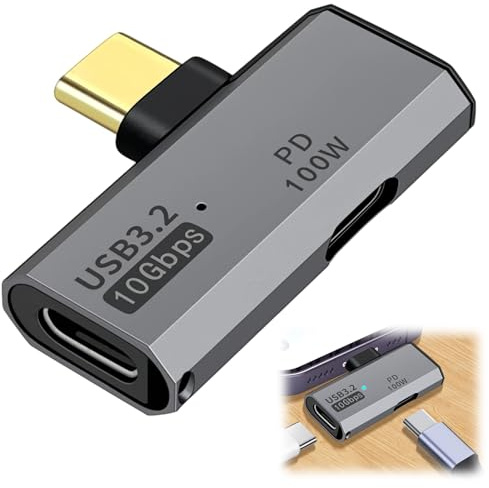 JRILUO USB C OTG 1 zu 2 Adapter mit stromversorgung 100W Charge Schnellladung, Typ-C auf USB 3.2 10 Gbit/s Typ-C auf USB A Buchse OTG Adapter, Splitter für Laptop Tablet Telefon