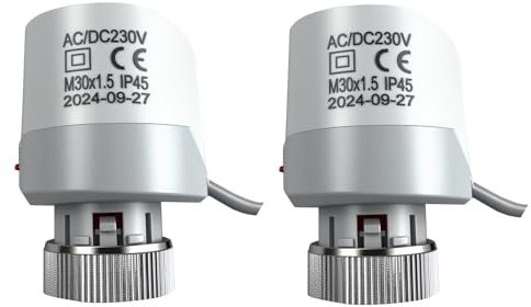 TALOEYH - 2X Stellmotor Fussbodenheizung 230V Thermischer Stellantrieb Stromlos Geschlossen NC M30x1,5 Thermot Stellmotor, 3.8mm Hub für Fußbodenheizung Heizkörper, Zonensteuerung Ein-/Aus-Status