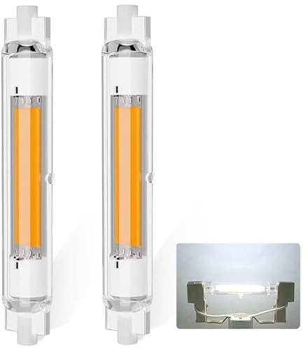R7S LED 118mm Dimmbar 30w Ersatz für 300W Halogen Lampen | Led R7s 118mm Kaltweiß 6000K 3000LM, Kein Flackern, Enegiesparende 360°Abstrahlwinkel für Deckenfluter Stehlampe Wandleuchte, 2er Pack