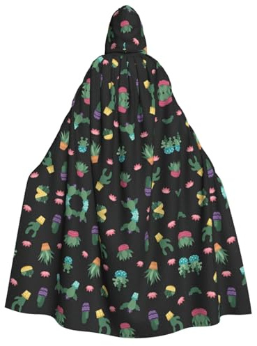 Kfjghhl Cactus.. Halloween Cape Golden Hooded Cloak Full Length Robe Cape Halloween Costume Cosplay Party
