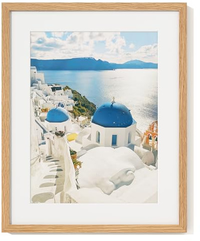 40x50 Picture Frame Oak, Wood Poster Frame with Mat for 29x39cm, Oak | 40x50 Picture Frames for 29x39cm Wall Mounting Display for Home, Office,Gallery,Holiday with Photos, Posters, Puzzles