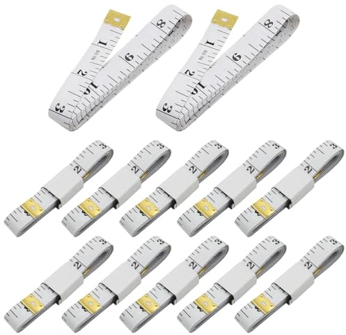 12 PCS Sewing Tape Measures 150cm Non-Stretch Fibreglass for Tailoring