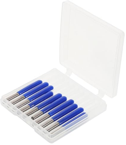 Sosoport Set 10 Punte Fresa Cnc a V in Acciaio al Tungsteno Estremità Piatta 3175 MM 15° per Incisione Legno Intaglio Dettagliato e Lavorazione Artigianale Utensili per Trapano Fai da