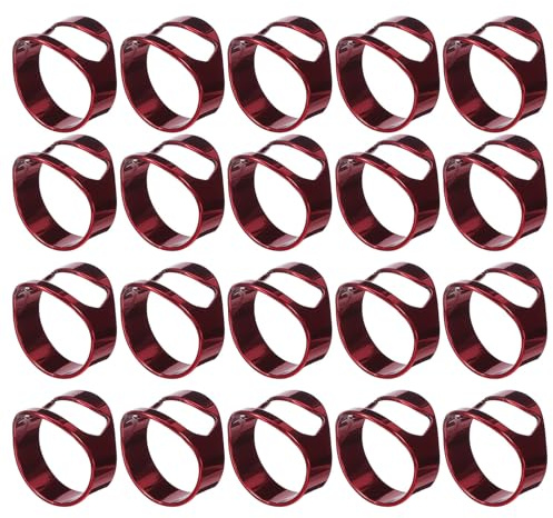 DECOMELODY Anello Apribottiglie in Acciaio Inox Rosso 20 Pezzi, Cavatappi per Bottiglie da Festa, Gioielli da Bar Ergonomici per Uomo e Donna, Accessorio Portatile per Apertura