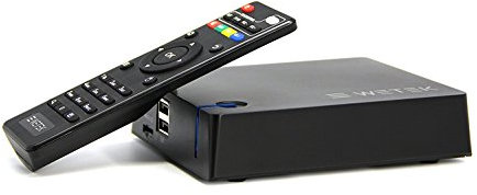 WeTek Streamer 4K Google Android Smart TV Box H265 AMLogic S905 Quad-core ARM® Mali™-450 1 GB/8GB WIFI 802.11 B/G/N 2.4 GHz LAN 10/100 MBit/s HDMI 2.0 S-PDIF Optical output