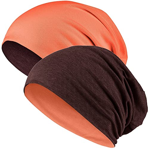 Hatstar Wende-Beanie für Damen & Herren, einfarbig oder zweifarbig, Outdoor Slouch Beanie, Fahrradmütze aus Baumwoll-Mix, One Size, atmungsaktive Laufmütze, Bequeme Übergangsmütze für Sommer