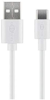 Goobay 59132 Cavo USB-C di Ricarica E Sincronizzazione, USB-A > USB-C, Bianco, 3m Lunghezza del Cavo