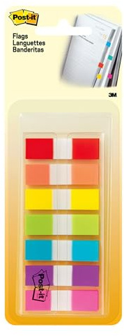 Post-it 1/2 Wide Flags in On-the-Go Dispenser – 190 Assorted Color Flags for Page Marking and Highlighting – Portable and Easy to Use