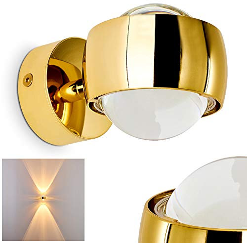 Lampada da parete a effetto Sapri, Lampada da parete sferica con effetti luminosi, spot a parete in metallo e lenti in vetro, lampada da parete con grandi effetti luminosi, senza lampadina/e