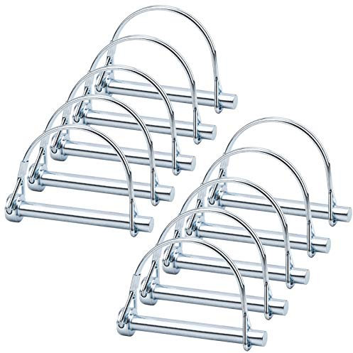 INCREWAY Goupille de Verrouillage d'Arbre, 10pcs 5/16 Goupille de Verrouillage en Acier au Carbone Galvanisé Boucle Ronde Fil de Verrouillage Coupleur Goupille d'attelage de Remorque pour Ferme