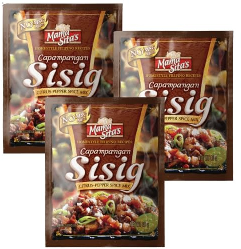 Mama Sita's Capampangan Sisig Mix - Mezcla de especias cítricas y pimienta, 40 g, paquete de 3