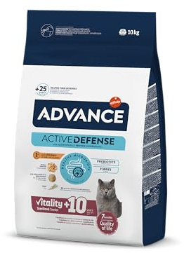 Advance Cat Senior Sterilized, Pienso para Gatos Senior Esterilizados con Pollo, 10kg