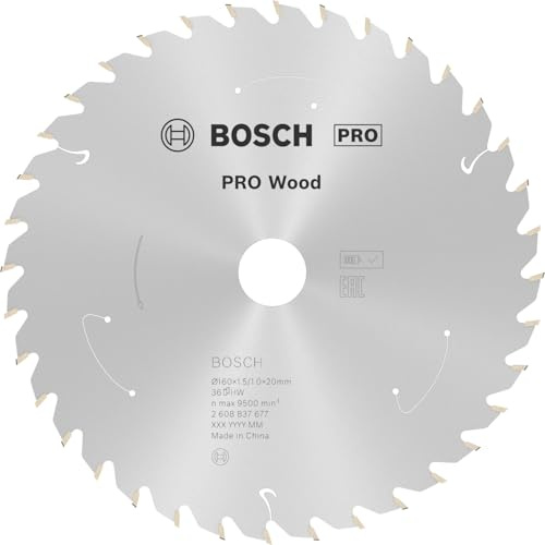 Bosch 1x PRO Wood cordless Kreissägeblatt, 160 x 1,5 x 20 mm, T36 | für Weichholz, Hartholz, Ø 160 mm, Professional Zubehör Akku-Handkreissägen