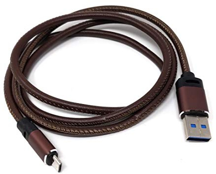 System-S Câble Micro USB vers USB A 3.0-100 cm - Aspect cuir - Marron
