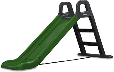 JAMARA 460354 - Fendt Rutsche - aus robustem Kunststoff, Rutschauslauf für sanfte Landungen, breite Stufen und Sicherheitsgriffe, Stabilisierungsgurt, grün