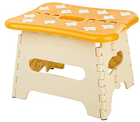 BICCQ Campingstuhl Faltschritt Stuhl Tragbare Stuhl Sitz Haushalt Badezimmer Küche Garten Garten Camping Griff Tragbarer Kleiner Hocker Picknick Klappstuhl(Yellow)