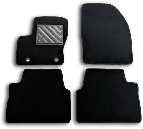 MTC Fußmatten für Ford Kuga I 2008-2011, ovaler Knopf, passgenau, rutschfest, Absatzschoner aus verstärktem Gummi, Schwarz