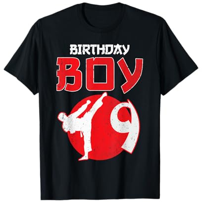 Karate Taekwondo 9 Years Old Birthday Martial Arts for Boys T-Shirt